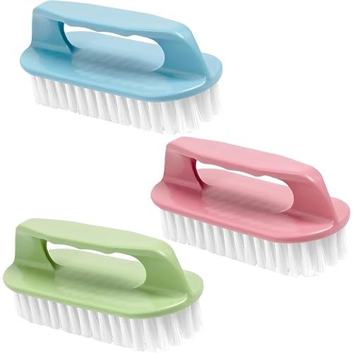 Ganganmax Scrub Brush for Cleaning-3 Pack Scrubbing Brushes Heavy Duty Multi-Purpose Household Cleaning Brush with Stiff Bristles Comfort Grip Scrubber Cleaner Brush for Bathtub Sink Carpet Floor & More - Image 1