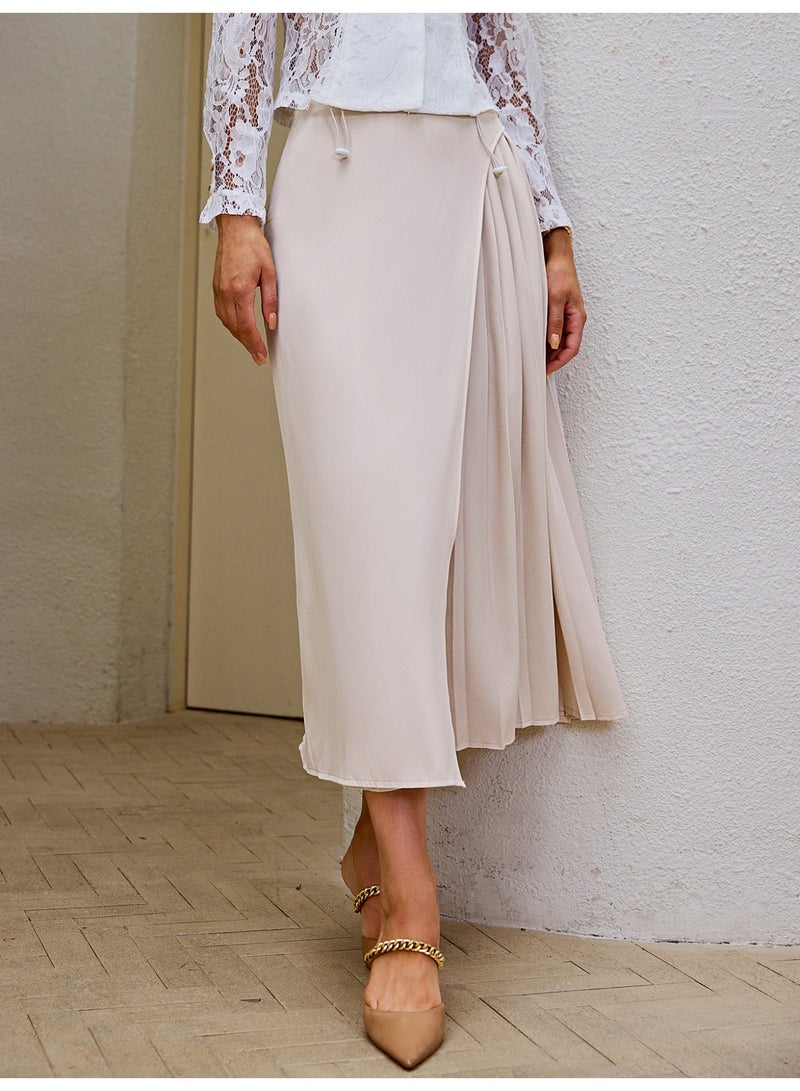 SIMPLEE Women's casual high waisted A-line skirt slim fit long skirt - Image 4
