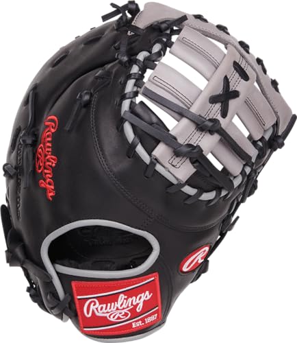Rawlings | FOUNDATION First Base Mitt | Left Hand Throw | 12.5" - Single-Post Double-Bar Web | Black/Grey - Image 4
