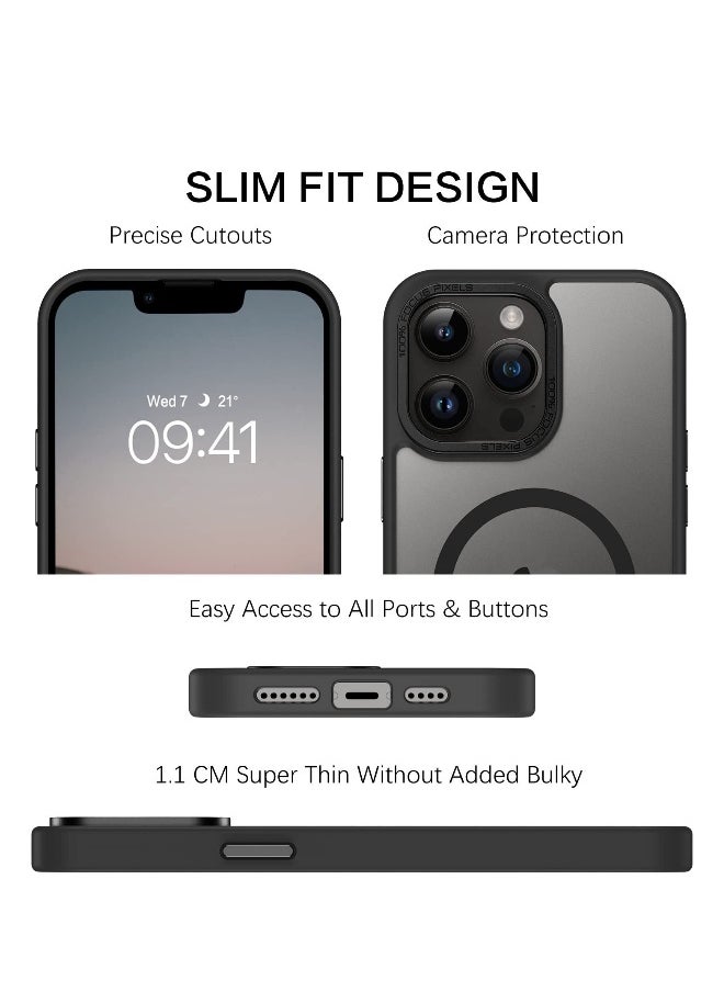 Generic - iPhone 12 Pro Max Magnetic MagSafe Case,【Full Shockproof Protection】Translucent Matte Back, Slim Phone Cover with Strong Magnet for Apple 12 Pro Max (2020)(Black) - Image 1