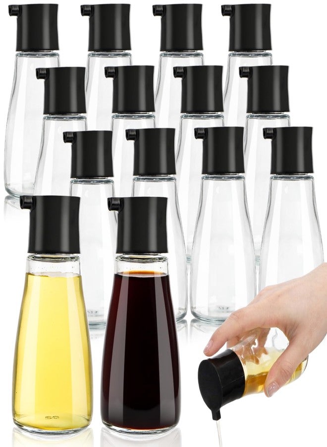 ELFULLY 12 Pack Soy Sauce Dispenser Bottle, 6 OZ Glass Leakproof Olive Oil Cruet, Small Clear Vinegar Dispensing Bottle, Non Drip Cooking Oil Container for BBQ Seasoning Kitchen Frying Picnic - Image 1