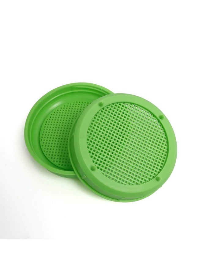 Picowe Plastic Sprouting Jar Strainer Lids for 86mm Wide Mouth Canning Jars Suit for Grow Bean Salad Sprouts Alfalfa 8 Pack Green - Image 3
