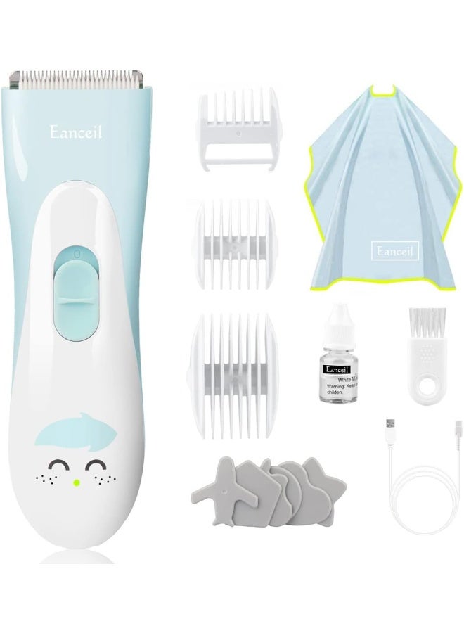 Eanceil Baby Hair Clippers, Ceramic Blade Electric Kids Hair Trimmer, Ultra-Quiet Cordless Rechargeable Waterproof Haircut Kit for Kids & Adult - Image 1