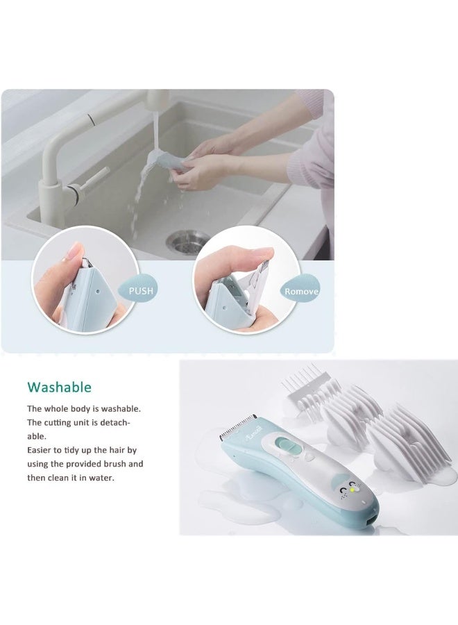 Eanceil Baby Hair Clippers, Ceramic Blade Electric Kids Hair Trimmer, Ultra-Quiet Cordless Rechargeable Waterproof Haircut Kit for Kids & Adult - Image 5