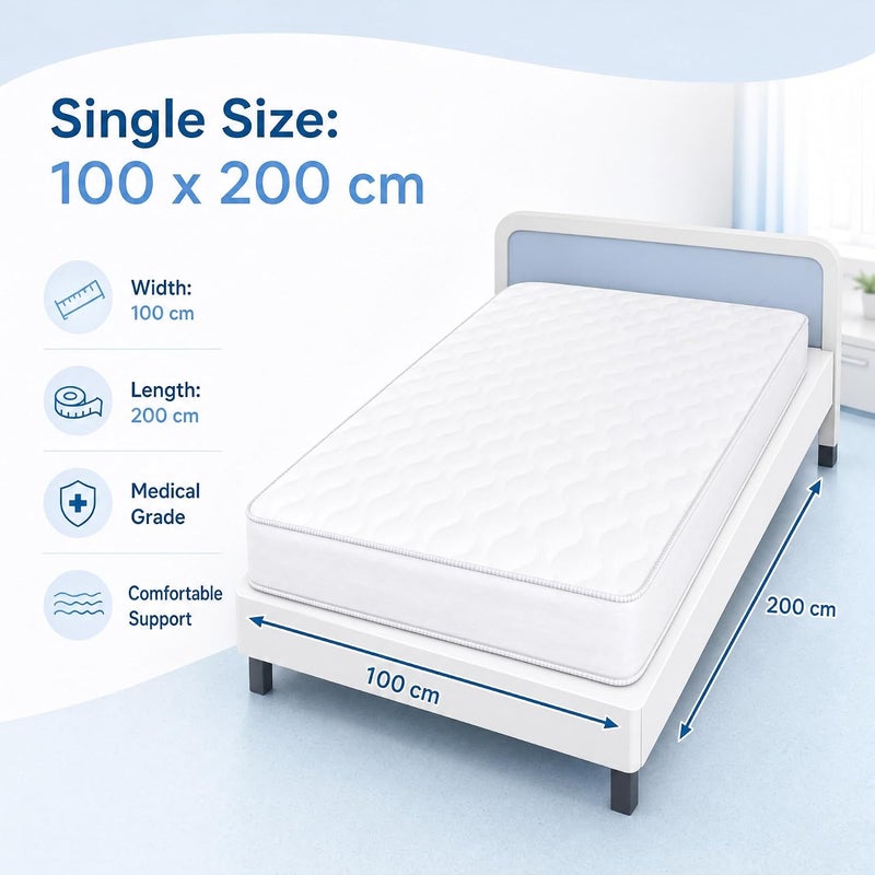 Medical Orthopedic Mattress for Back Pain Relief & Spinal Support - Pressure Relieving High-Density Foam Bed - Breathable & Hypoallergenic (Single 100x200cm) - Image 5