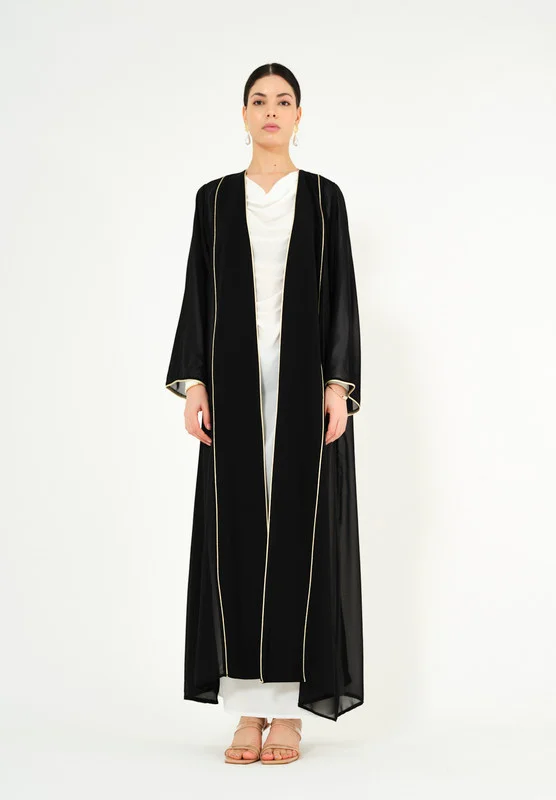 ذوق Beautiful chiffon Jalabiya With V-Neckline With Long Sleeves