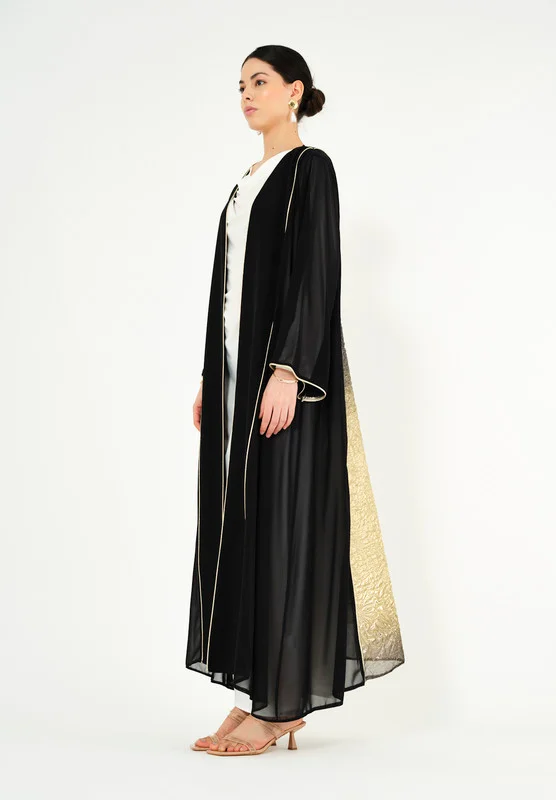 ذوق Beautiful chiffon Jalabiya With V-Neckline With Long Sleeves