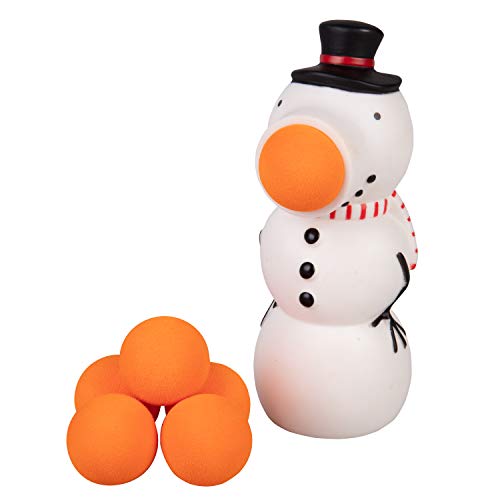 Hog Wild Christmas Snowman Ball Popper Toy Holiday Stocking Stuffer Includes 4 Soft Foam Balls Squeeze to Pop Air Powered Balls Up to 20 Feet for IndoorOutdoor Play Gift for Kids Girls Boys - Image 1