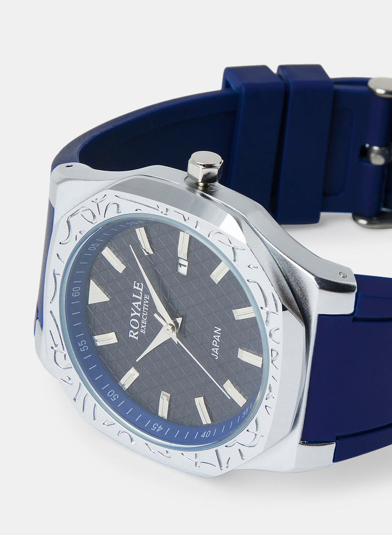 Royale Mega Round Shape Analog Wrist Watch RE222/2 - 40mm - Black - Image 3
