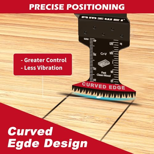 AMZWEI 16PCS Japanese Teeth Oscillating Tool Blade, CRV Extra Long Multi Tool Blade Kits for Wood Clean Cutting, Universal Oscillating Saw Blades Fit Dewalt Bosch Milwaukee Ryobi - Image 3