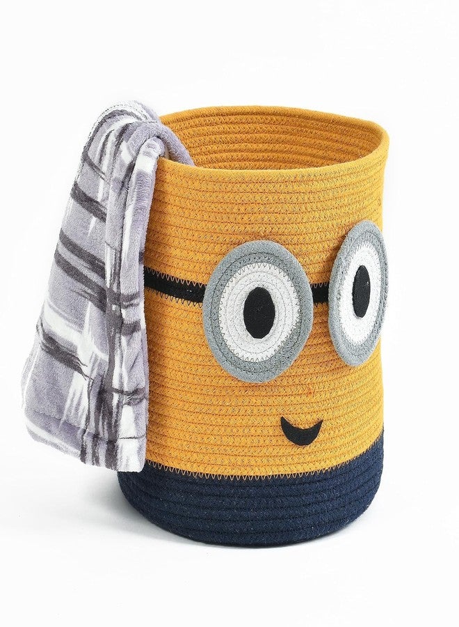 DOLCE CASA Kids Lid Basket With Beautiful Characters - Rope Storage Basket For Baby Diaper, Stuffed Animal Storage Bin Rope Basket For Kids Toy, Baby Laundry Baskets with Lid. (Yellow Minnion) - Image 4