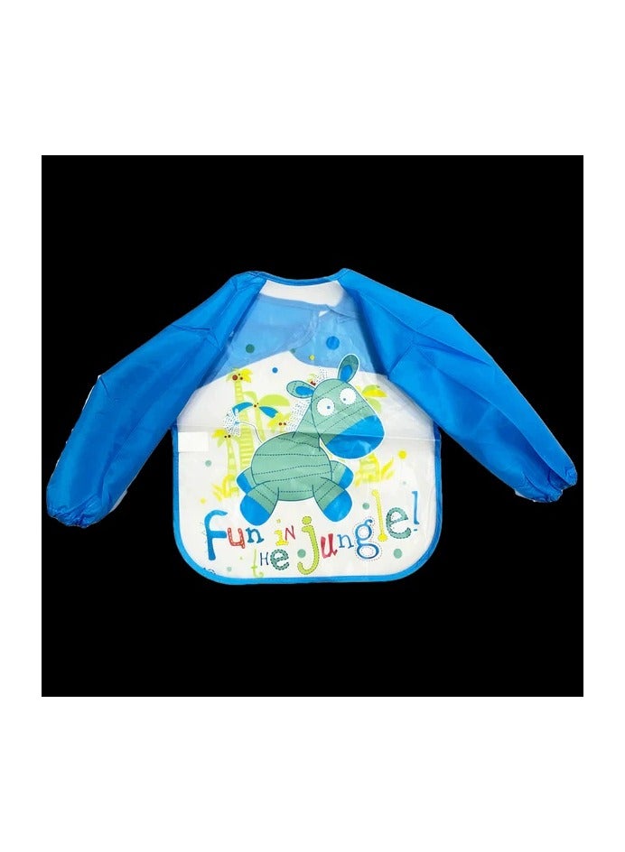 Polka Tots Full Sleeves Waterproof Apron Feeding Bib - Fun Jungle - Image 1