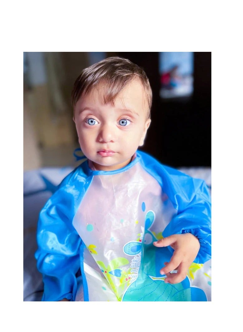 Polka Tots Full Sleeves Waterproof Apron Feeding Bib - Fun Jungle - Image 4