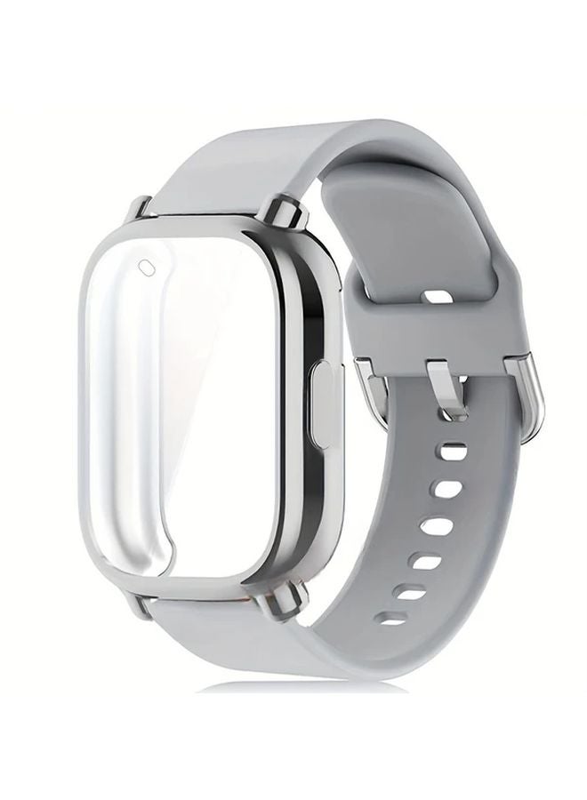 Gray Silicone Case and Strap for Xiaomi Redmi Watch 5 Active Full Cover Soft Shell - Image 1