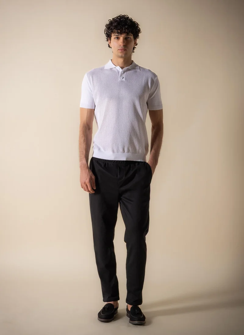 SHAPES KNITTED SLIM POLO SHIRT