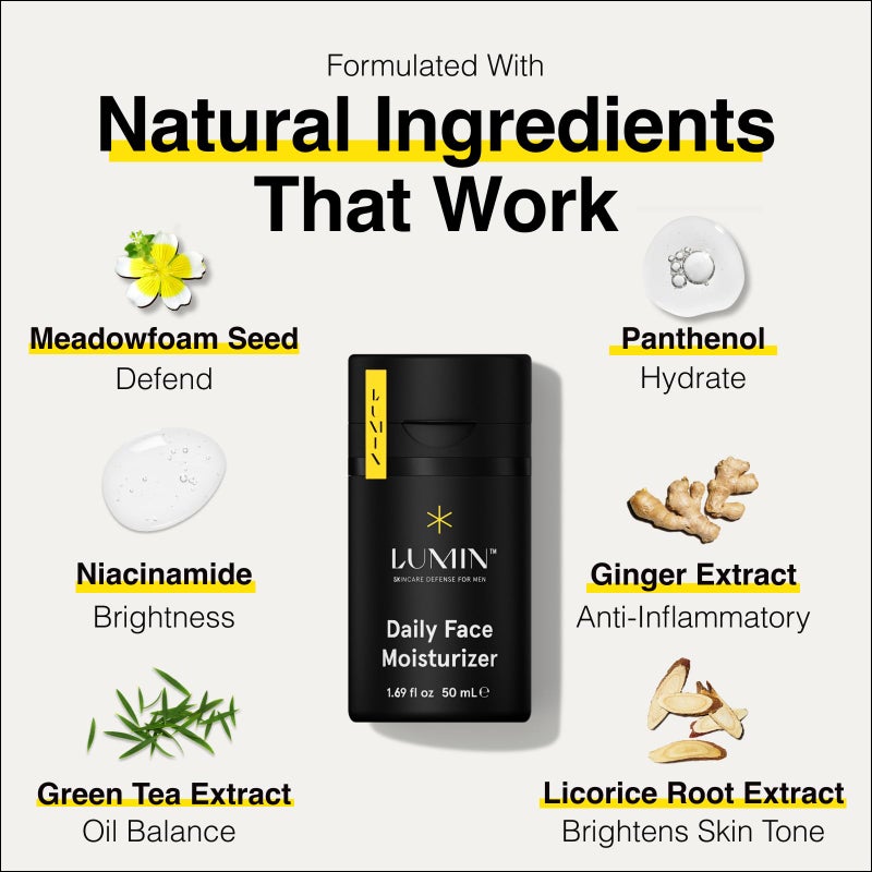 LUMIN Lumin - Daily Face Moisturizer for Men - with niacinamide, Mens Face Lotion, Mens Skin Care, Ideal for normal & combination skin, 50ml, 2-Pack - Image 2
