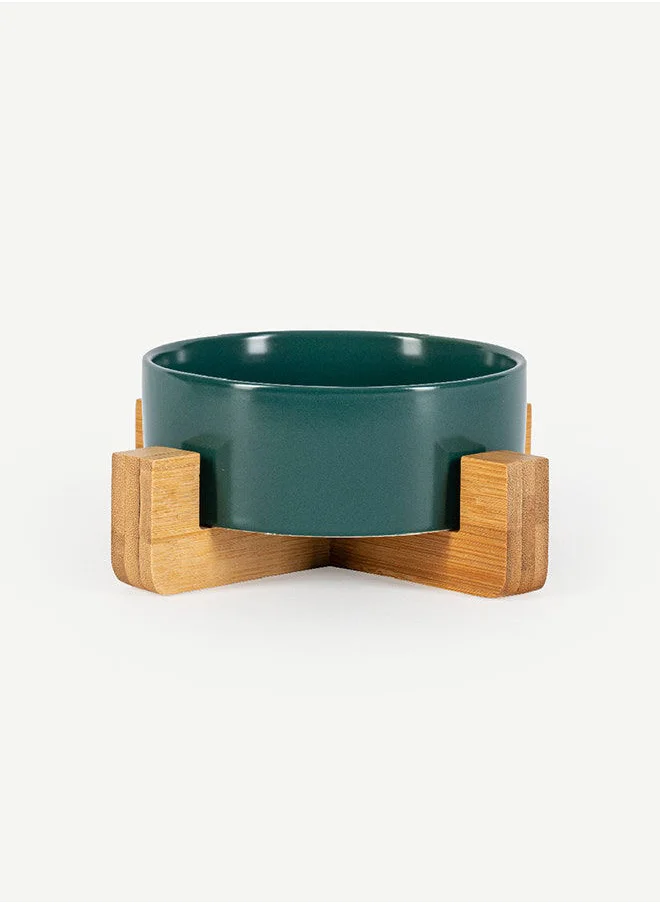 OC HOME Brinles Ceramic Bowl with Stand-Teal