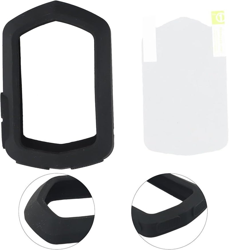 غطاء كمبيوتر الدراجة Garmin Edge مع حامي الشاشة، غطاء سيليكون متين باللون الأسود - Image 4