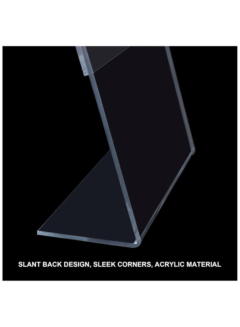 SLASA A4 Acrylic Sign Holder – 5 Pack L-Shape Clear Display Stand, Perspex Poster & Menu Holder for Office, School, Shop, Restaurant - Image 3