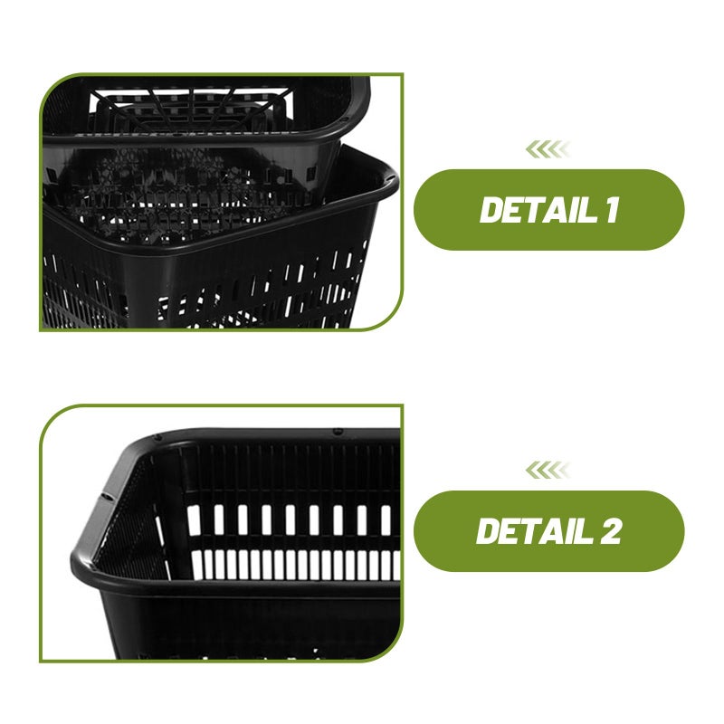 4 قطع أواني شبكية مربعة سوداء لأوركيد، سلال شبكية للزراعة المائية لشتلات النباتات النامية في الداخل - Image 4