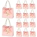 Mauproy 20 Pack Small Thank You Gift Bags with Handles 55x 25x 47 Mini Paper Gift Bags with Ribbons Party Favor Bags for Valentines Day Wedding Baby Shower Pink - Image 1