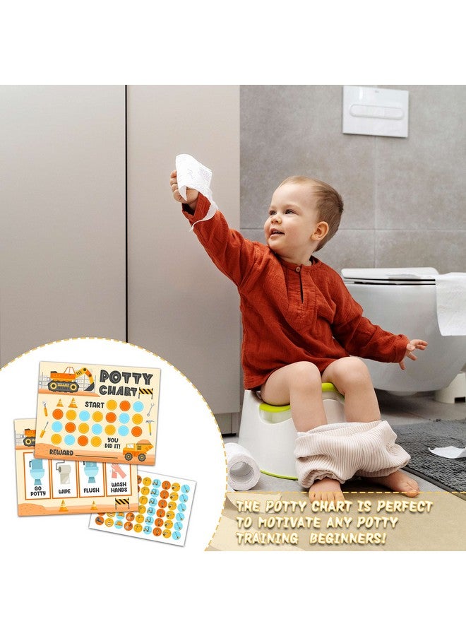 Foosproea Construction Potty Training Reward Chart with Stickers, Dump Truck Themed Behavior Chart for Kids, Toilet Training Chart for Boys Girls (08) - Image 4