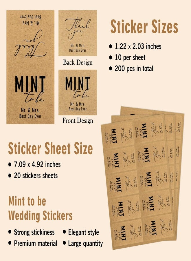 Marspark 200 Pcs Mint to Be Stickers Bulk Wedding Favors Labels Wedding Mints Stickers Bridal Shower Guests Favors Party Decorations, Without Mint - Image 2