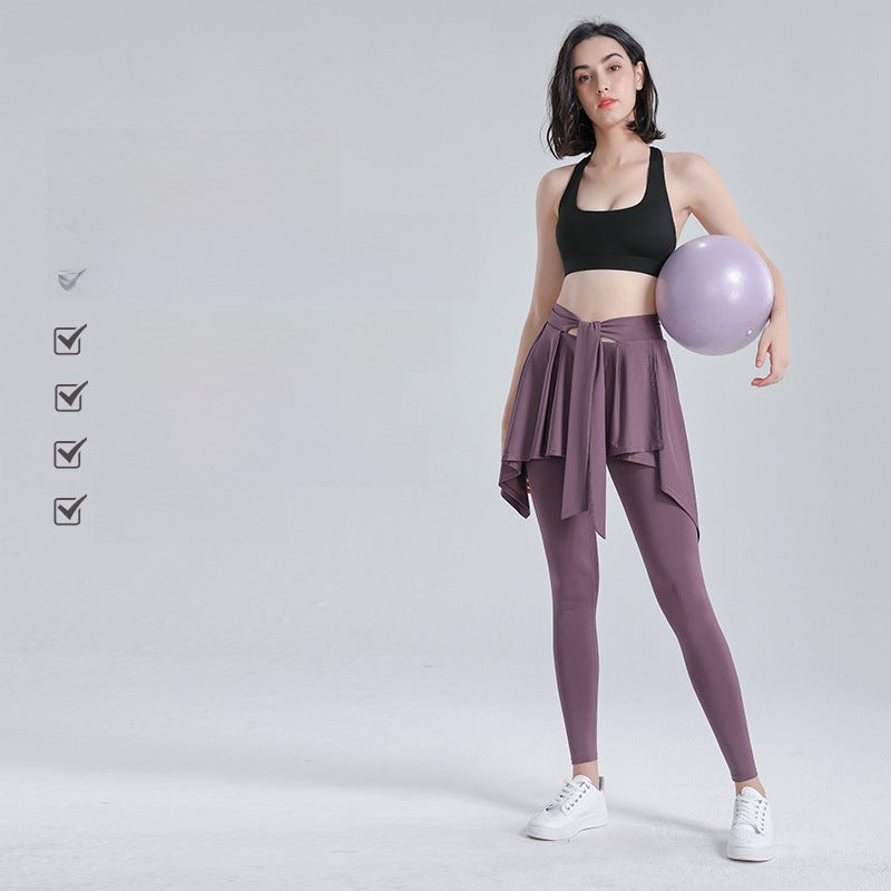 Generic 2024 Spring Yoga Fitness Tights Quick-Dry Skirt Pants Women Pink  - Image 5