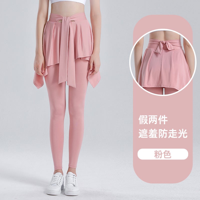 Generic 2024 Spring Yoga Fitness Tights Quick-Dry Skirt Pants Women Pink  - Image 1