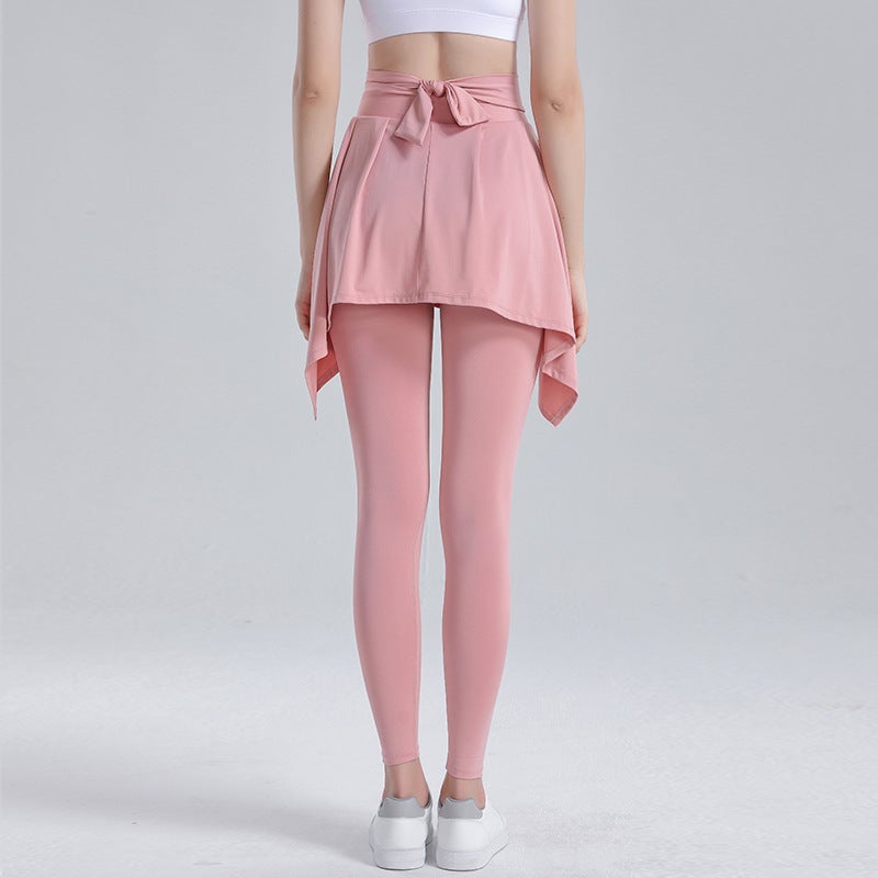 Generic 2024 Spring Yoga Fitness Tights Quick-Dry Skirt Pants Women Pink  - Image 4