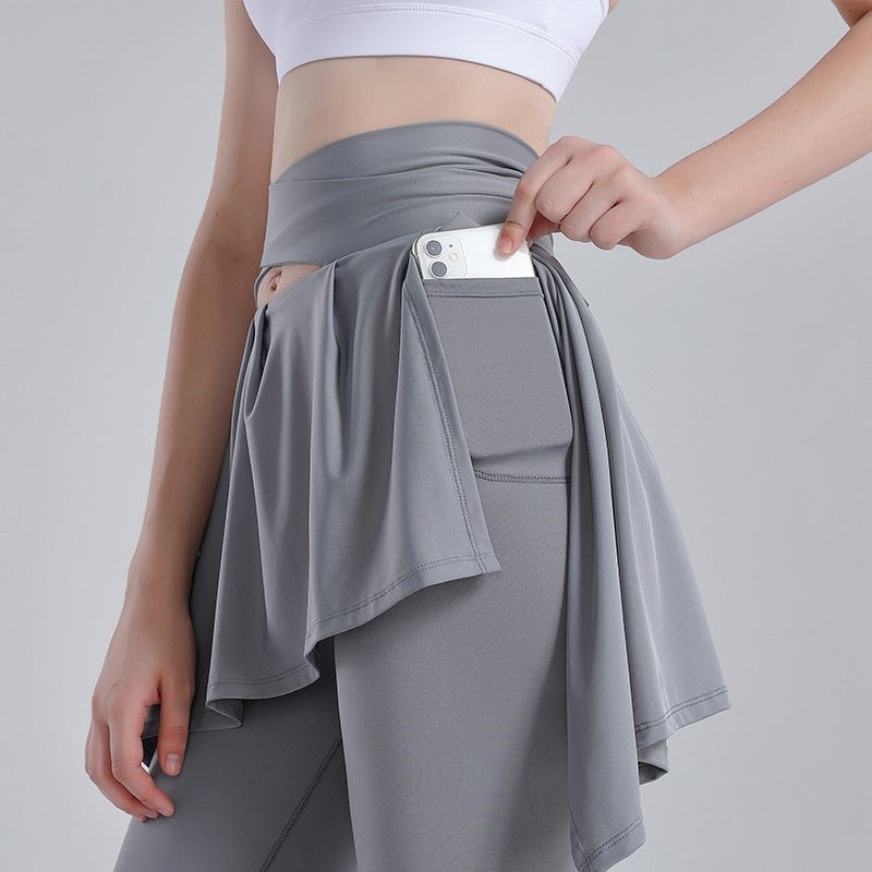 Generic 2024 Spring Yoga Fitness Tights Quick-Dry Skirt Pants Women Pink  - Image 3