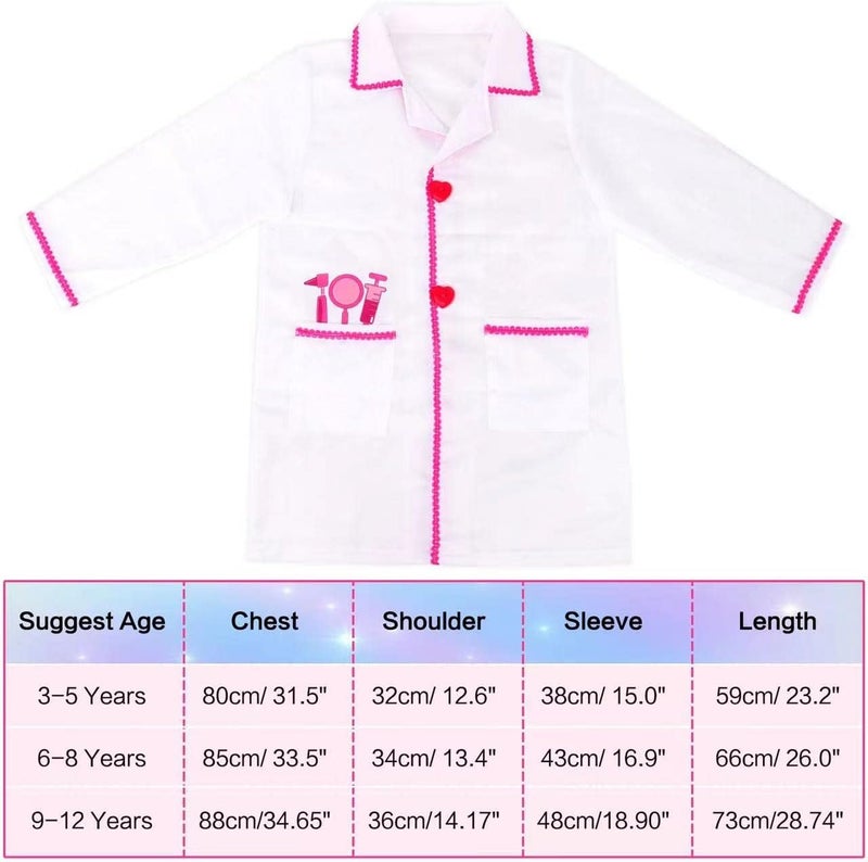 ANPHILE Kids Doctor Costume, Kids Doctor Coat Career Day Dress Up Costume for Toddler Girls Kids - Image 5
