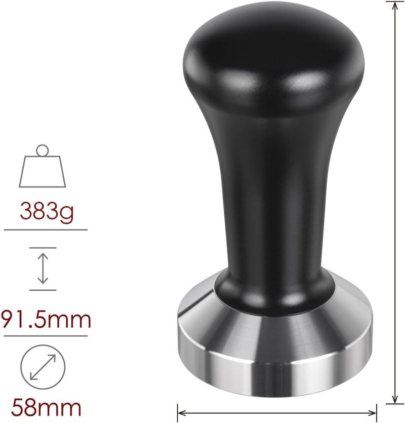SANTOW 58mm Espresso Tamper, Barista Coffee Tamper with Flat Stainless Steel Base – Professional Espresso Hand Tamper - Image 2