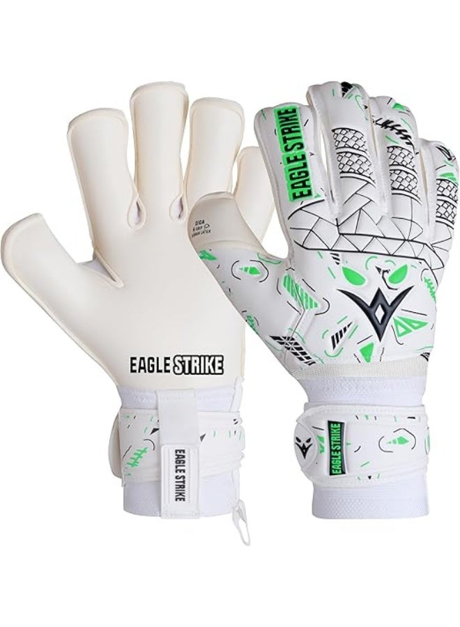 Eagle Strike Soccer Goalie Gloves - Fingers Protection, Sizes 5 to 11, 4mm German Giga Latex Pro-Level Gloves - Image 1