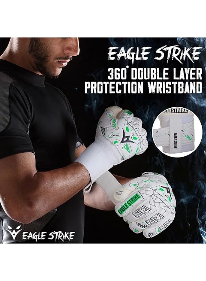 Eagle Strike Soccer Goalie Gloves - Fingers Protection, Sizes 5 to 11, 4mm German Giga Latex Pro-Level Gloves - Image 3