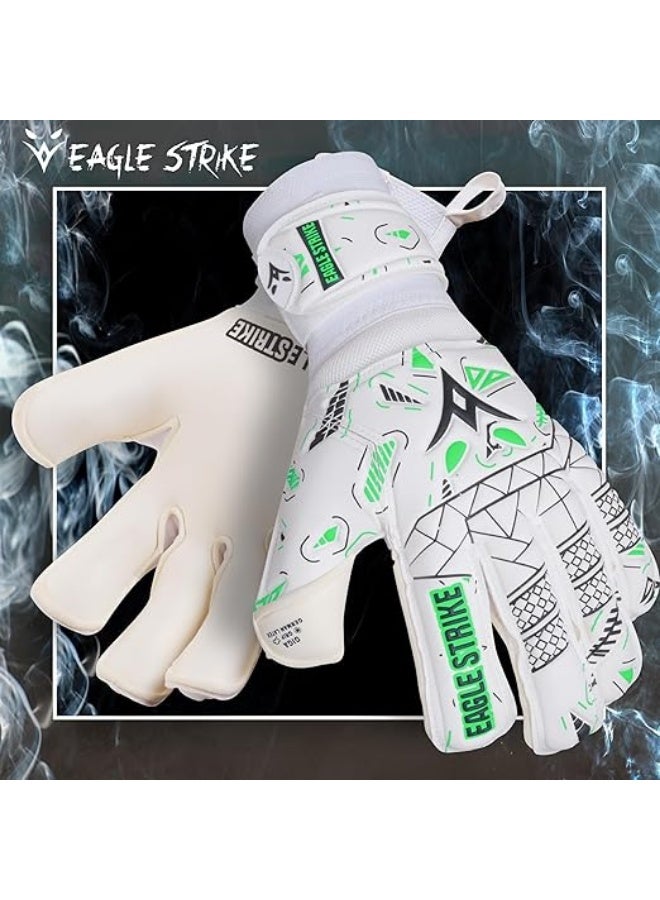 Eagle Strike Soccer Goalie Gloves - Fingers Protection, Sizes 5 to 11, 4mm German Giga Latex Pro-Level Gloves - Image 5