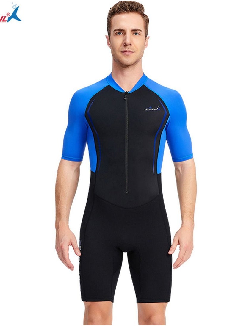 DIVE & SAIL Thin Men's Fast Drying Swimming Diving Suits With Anti Jellyfish Surfing Effect Blue  - Image 1