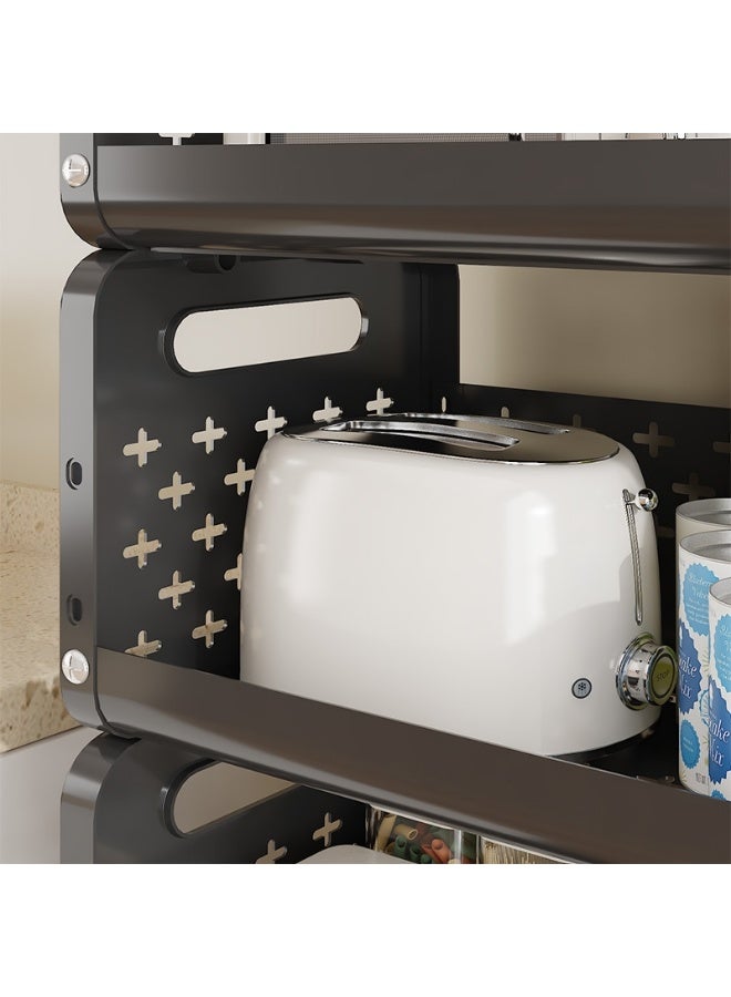 Cozy Nest 5-Tier Kitchen Storage Rack with Wheels, Durable Plastic Organizer with Lockable Wheels, Space-Saving Design for Fruits, Snacks, Appliances, and Household Essentials, Ideal for Kitchen, Pantry, Laundry, or Office - Image 3