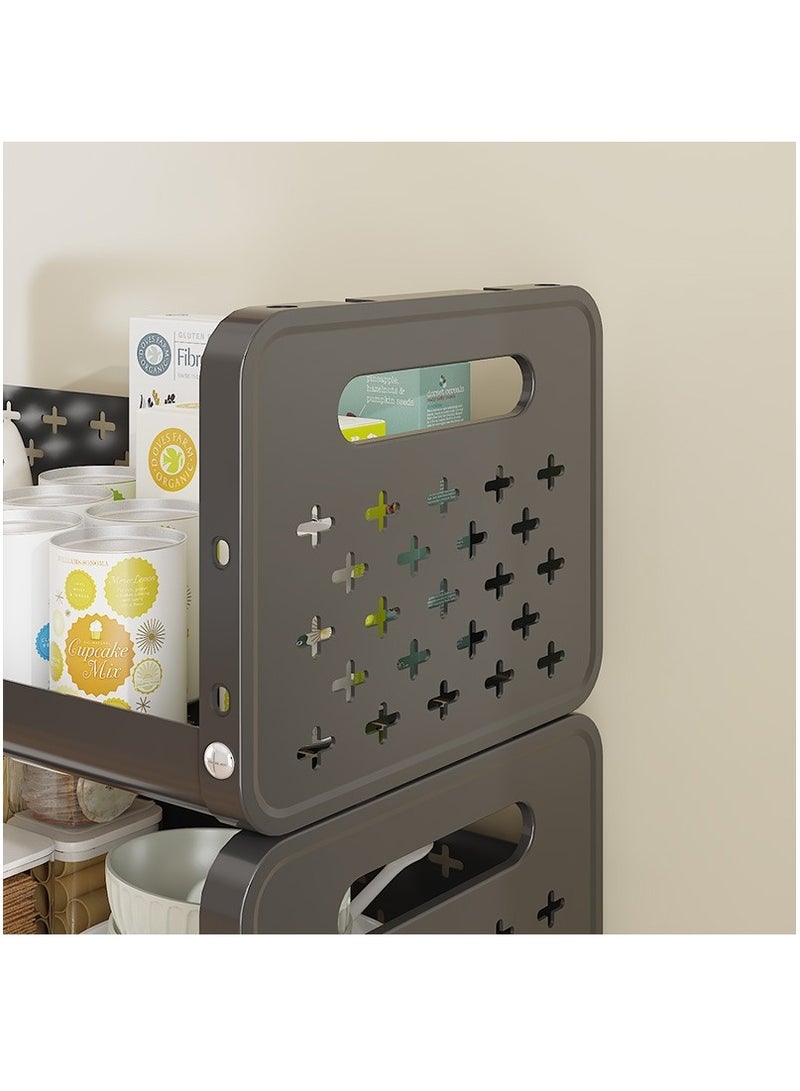 Cozy Nest 5-Tier Kitchen Storage Rack with Wheels, Durable Plastic Organizer with Lockable Wheels, Space-Saving Design for Fruits, Snacks, Appliances, and Household Essentials, Ideal for Kitchen, Pantry, Laundry, or Office - Image 4