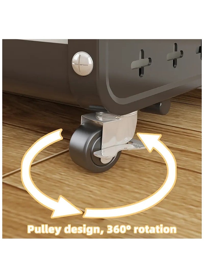 Cozy Nest 5-Tier Kitchen Storage Rack with Wheels, Durable Plastic Organizer with Lockable Wheels, Space-Saving Design for Fruits, Snacks, Appliances, and Household Essentials, Ideal for Kitchen, Pantry, Laundry, or Office - Image 5