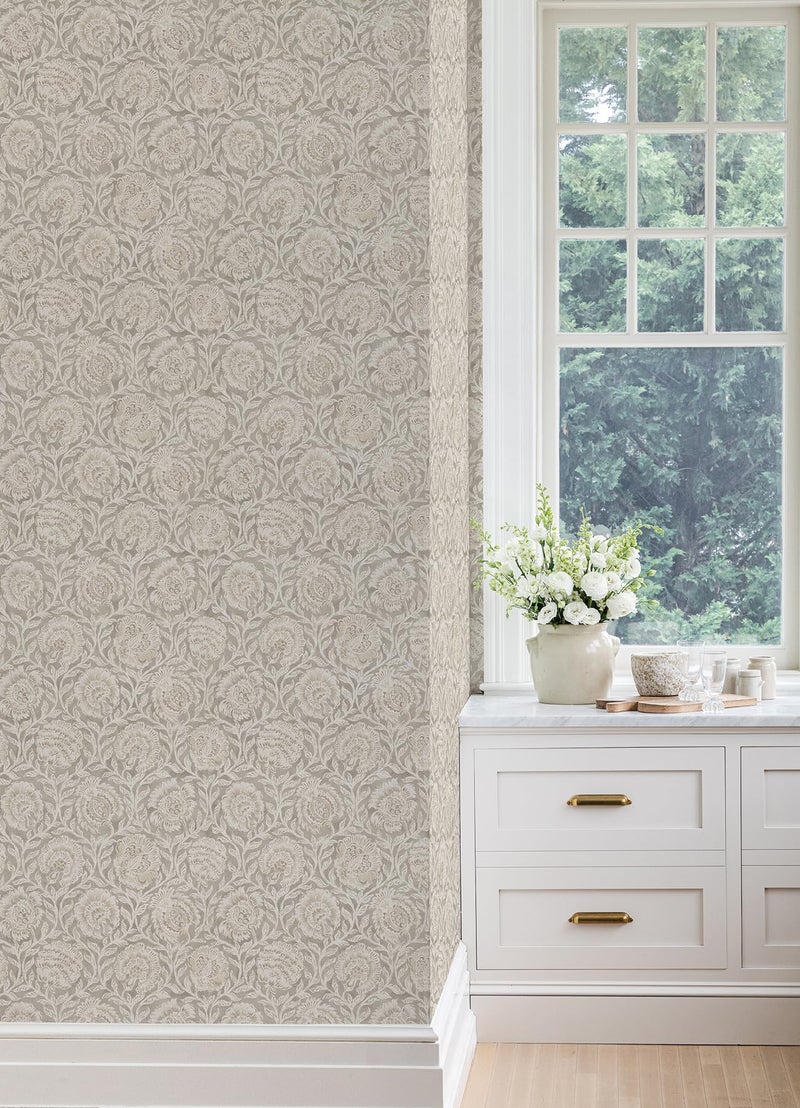 NuWallpaper Nabela Noor Home NuWallpaper Aliviya Peppercorn Peel and Stick Wallpaper, NNS6508 - Image 3