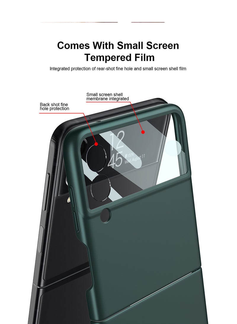 LEEKA حافظة LEEKA الفاخرة نحيفة وغطاء كامل لهاتف سامسونج جالاكسي Z فليب 3 حافظة مضادة للخبط من البلاستيك غير اللامع مع شاشة زجاجية مقسى لهاتف سامسونج جالاكسي Z فليب 3 - Image 2