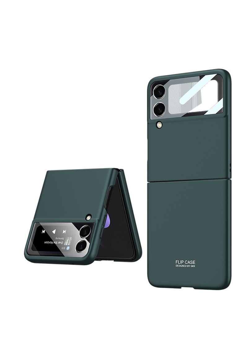 LEEKA حافظة LEEKA الفاخرة نحيفة وغطاء كامل لهاتف سامسونج جالاكسي Z فليب 3 حافظة مضادة للخبط من البلاستيك غير اللامع مع شاشة زجاجية مقسى لهاتف سامسونج جالاكسي Z فليب 3 - Image 1