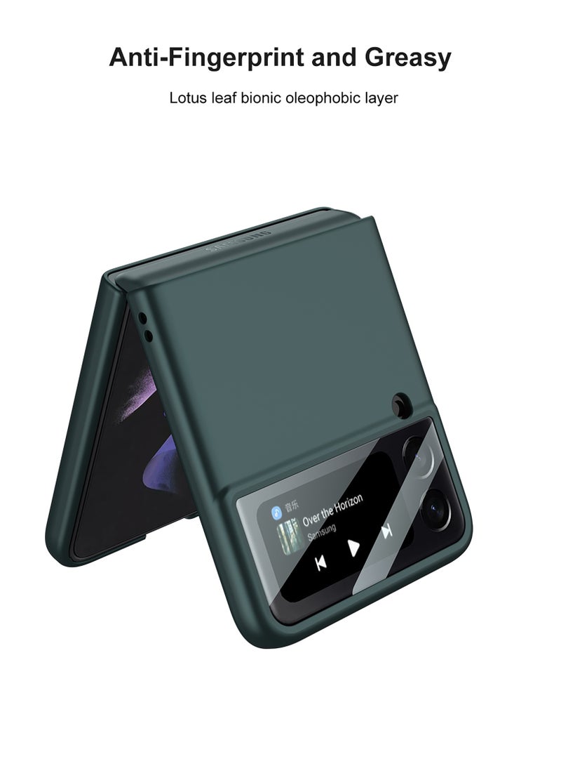 LEEKA حافظة LEEKA الفاخرة نحيفة وغطاء كامل لهاتف سامسونج جالاكسي Z فليب 3 حافظة مضادة للخبط من البلاستيك غير اللامع مع شاشة زجاجية مقسى لهاتف سامسونج جالاكسي Z فليب 3 - Image 3