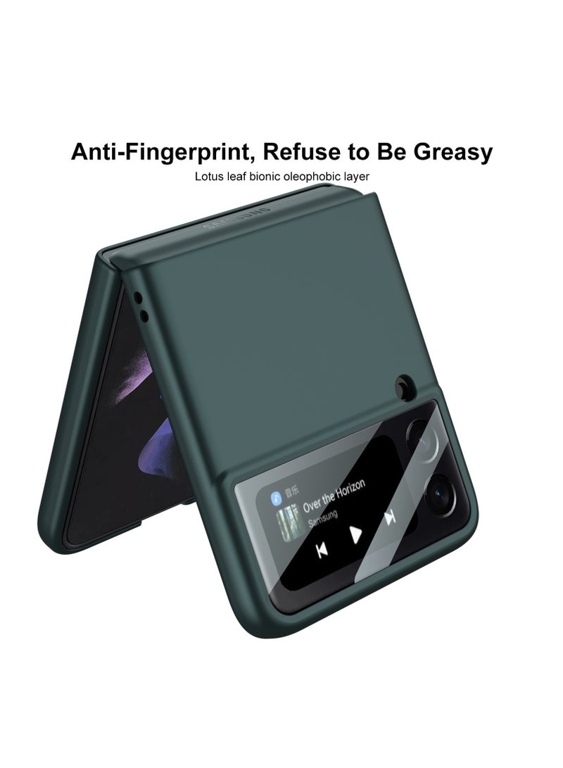 LEEKA حافظة LEEKA الفاخرة نحيفة وغطاء كامل لهاتف سامسونج جالاكسي Z فليب 3 حافظة مضادة للخبط من البلاستيك غير اللامع مع شاشة زجاجية مقسى لهاتف سامسونج جالاكسي Z فليب 3 - Image 5