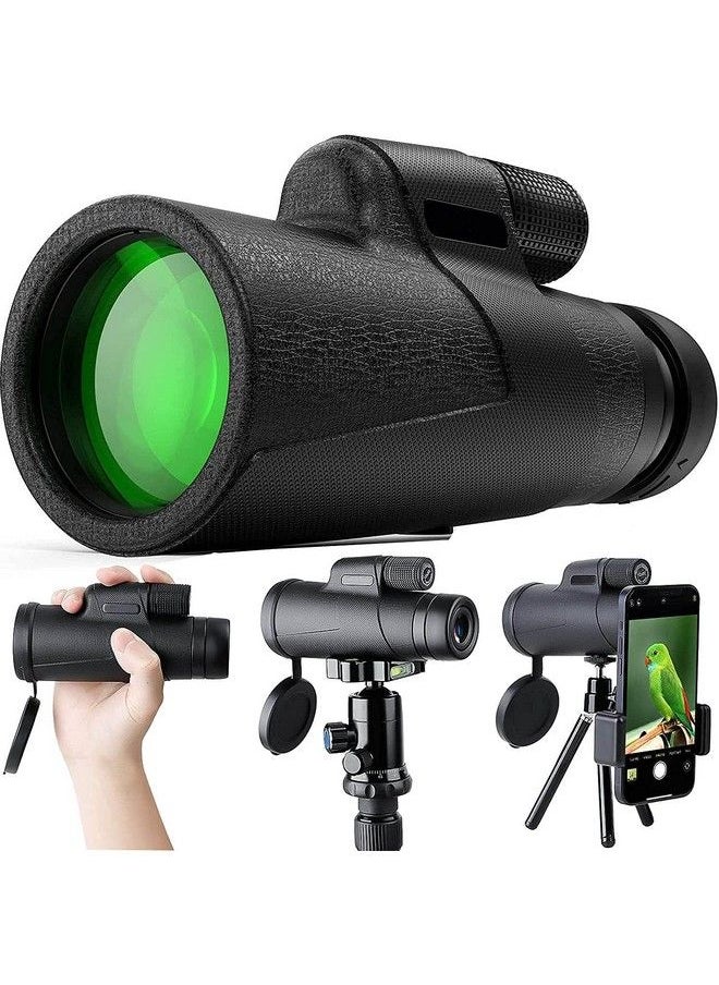 Qisebin 12X50 Monoculars For Adults High Power Monocular Telescope With Smartphone Holder & Tripod For Wildlife Bird Watching Hunting Camping Travel Secenery  - Image 1