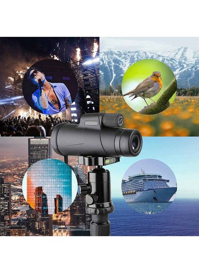 Qisebin 12X50 Monoculars For Adults High Power Monocular Telescope With Smartphone Holder & Tripod For Wildlife Bird Watching Hunting Camping Travel Secenery  - Image 4