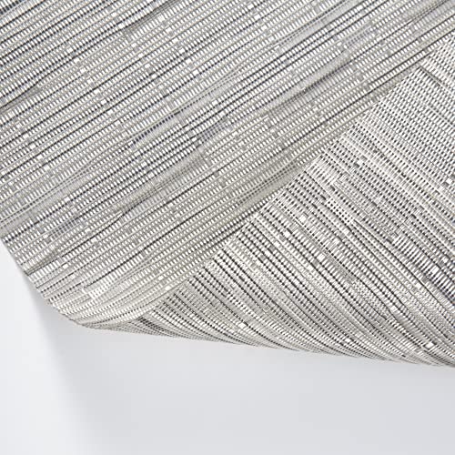 SLKQG Sliver Placemats Set of 4 - Easy Clean Modern Durable Washable Vinyl Place Mats - Heat Resistant Placemats for Kitchen Table - PVC Table Mats for Dining Table (Sliver, 4) - Image 3