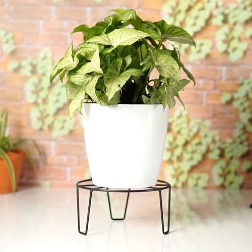D&V ENGINEERING - Creative in innovation Metal Plant Stands for Outdoor Balcony & Indoor Use,Heavy-Duty Flower Pot Stands for Living Room & Garden,Holds Up to 50kg,8.5" Diameter,Pack of 4,Black - Image 3