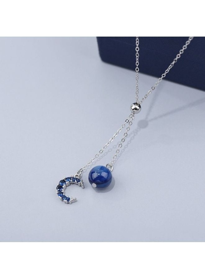 xozgdovg S925 Sterling Silver Crystal Studded Pendant Necklace - Image 5